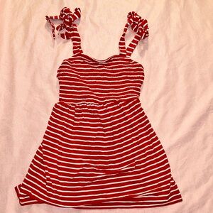Maternity red and white horizontal striped shirt!